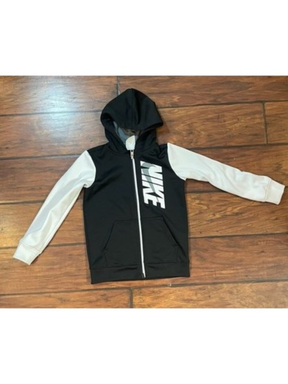 Nike Dri-Fit Boys Size 6/M Track Jacket Black White Gorpcore Athleisure Urban